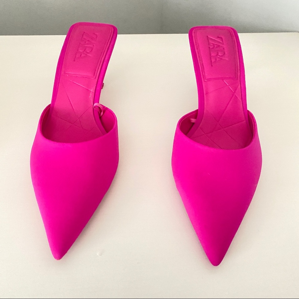 Pointed toe mules Zara pink